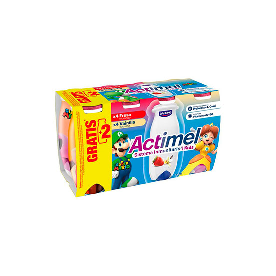 YOGUR LIQUIDO FRESA/VAINILLA ACTIMEL DANONE P8 100G/U