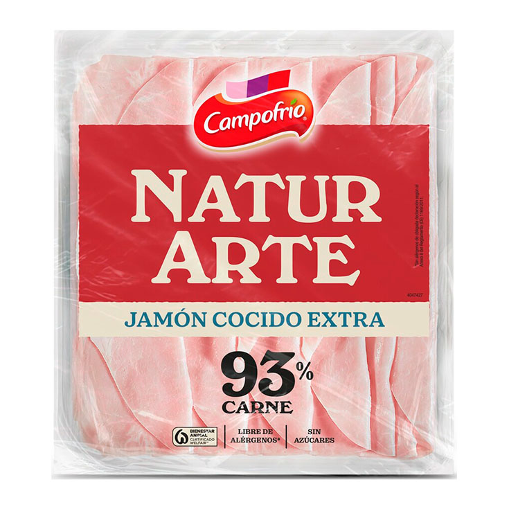 JAMON COCIDO EXTRA LONCHAS NATURARTE 120g