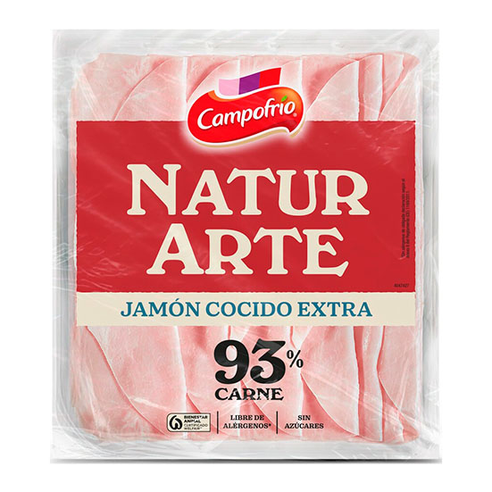 JAMON COCIDO EXTRA LONCHAS NATURARTE 120g