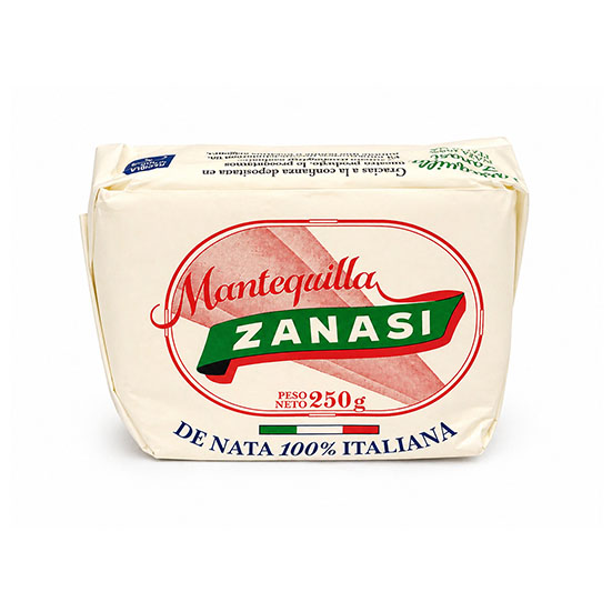 Mantequilla sin sal añadida Zanasi 250g