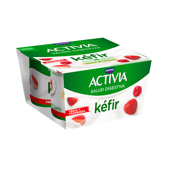KEFIR FRESA FRAMBUESA ACTIVIA DANONE P4 125G/U