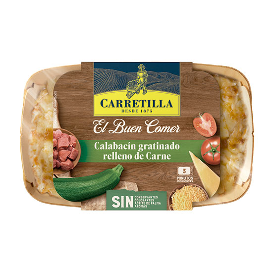 CALABACIN GRATINADO RELLENO CARNE CARRETILLA 350G