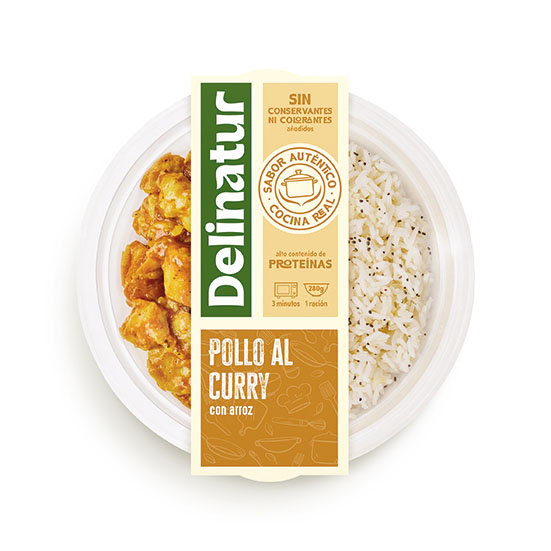 POLLO AL CURRY CON ARROZ DELINATUR 280G