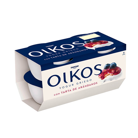 Yogur griego tarta de arandanos  oikos Danone p4 110g/u