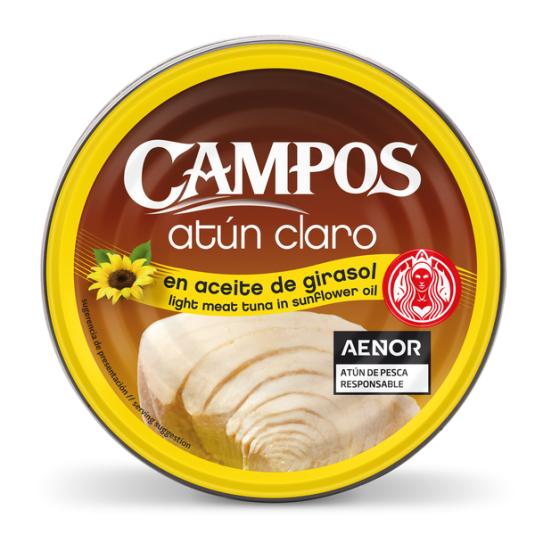 ATUN CLARO ACEITE GIRASOl LATA CAMPOS 104G ESCUR