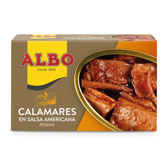CALAMAR SALSA AMERICANA OL-120 LATA ALBO 72G ESCURR