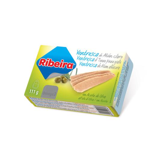 VENTRESCA ATUN CLARO ACEITE OLIVA OL-120 LATA RIBEIRA 111G