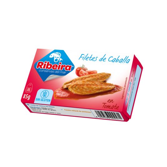 Filete caballa tomate r90 lata Ribeira 85g escurr