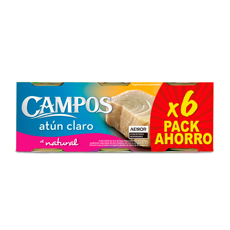 Atun claro natural Campos p6x85g