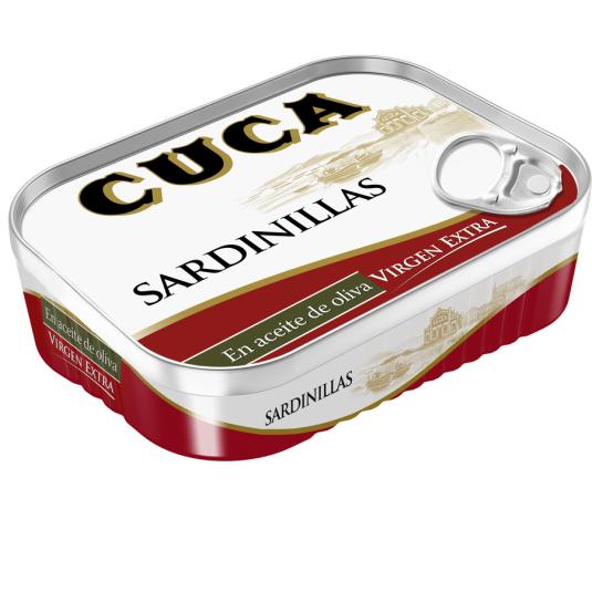 SARDINILLA ACEITE OLIVA V EXTRA RR125 LATA CUCA 80G ESCUR