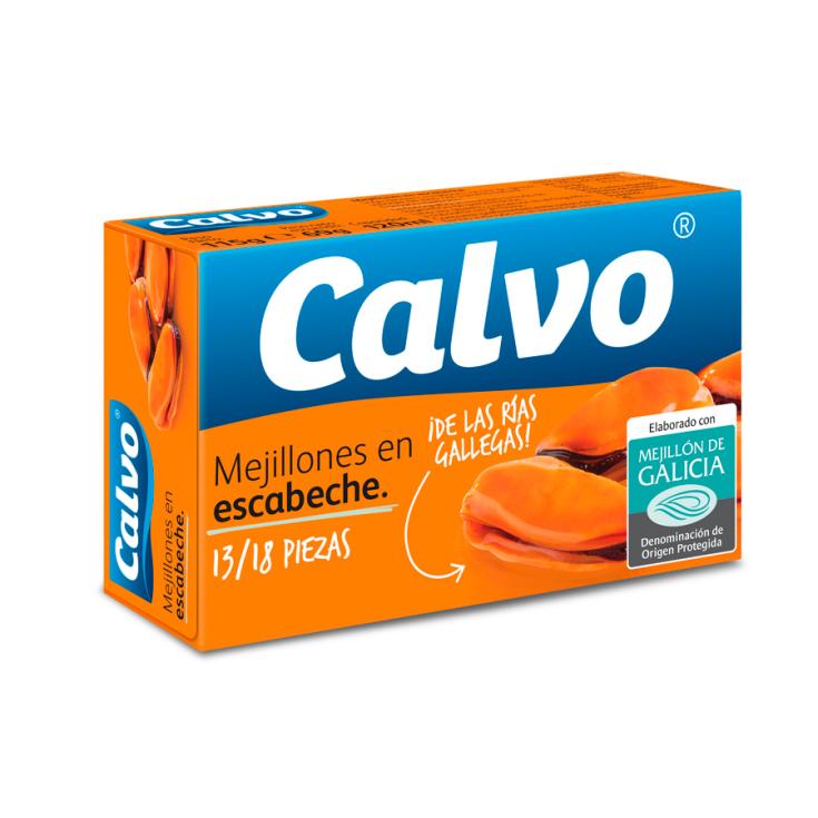 MEJILLON ESCABECHE 13/18 LATA CALVO 69G ESCUR