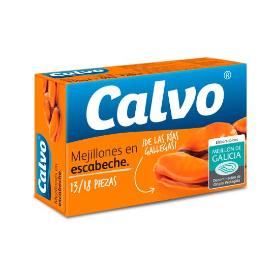 MEJILLON ESCABECHE 13/18 LATA CALVO 69G ESCUR