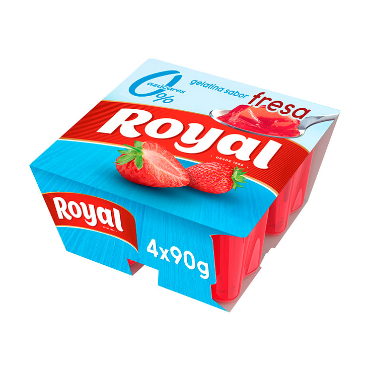 GELATINA FRESA 0% AZUCARES ROYAL P4 90G/U