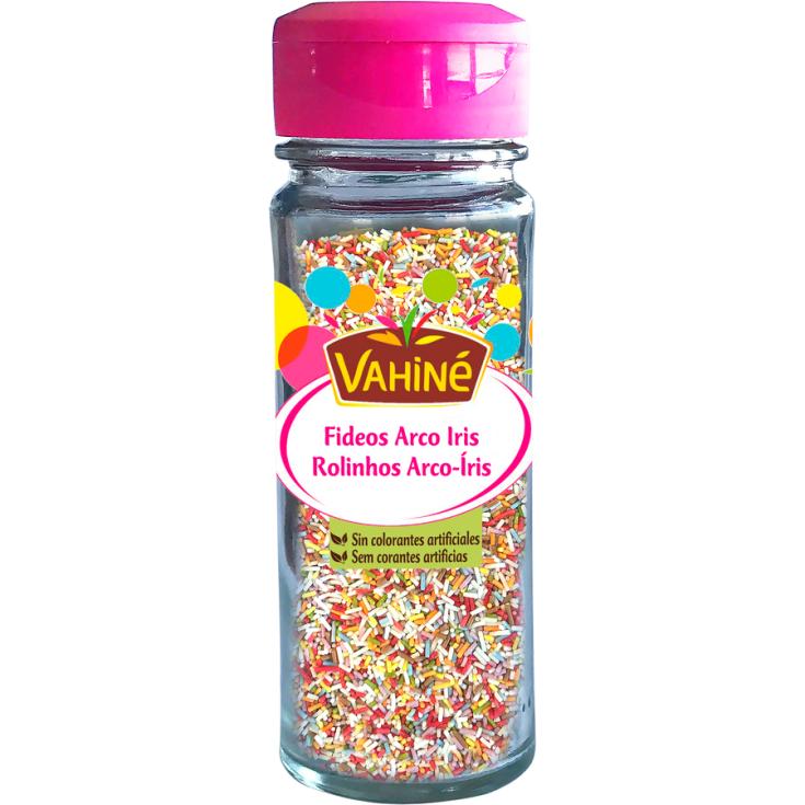 DECORACIÓN POSTRES FIDEOS ARCO IRIS VAHINÉ 65G