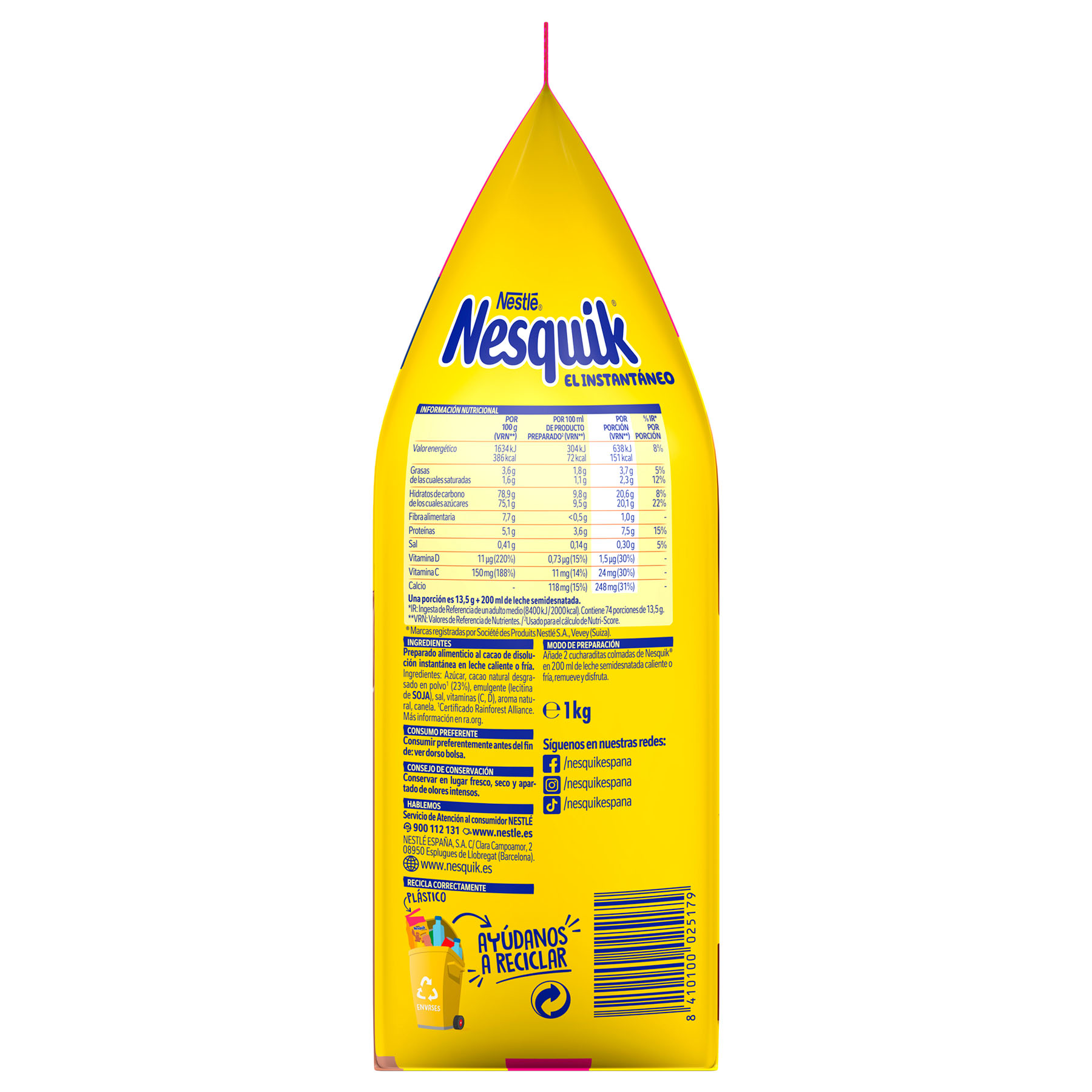 CACAO SOLUBLE BOLSA NESQUIK 1KG