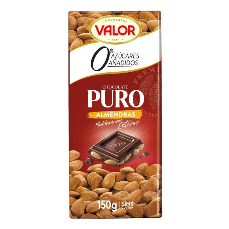 CHOCOLATE S/A PURO CON ALMENDRAS VALOR 150G