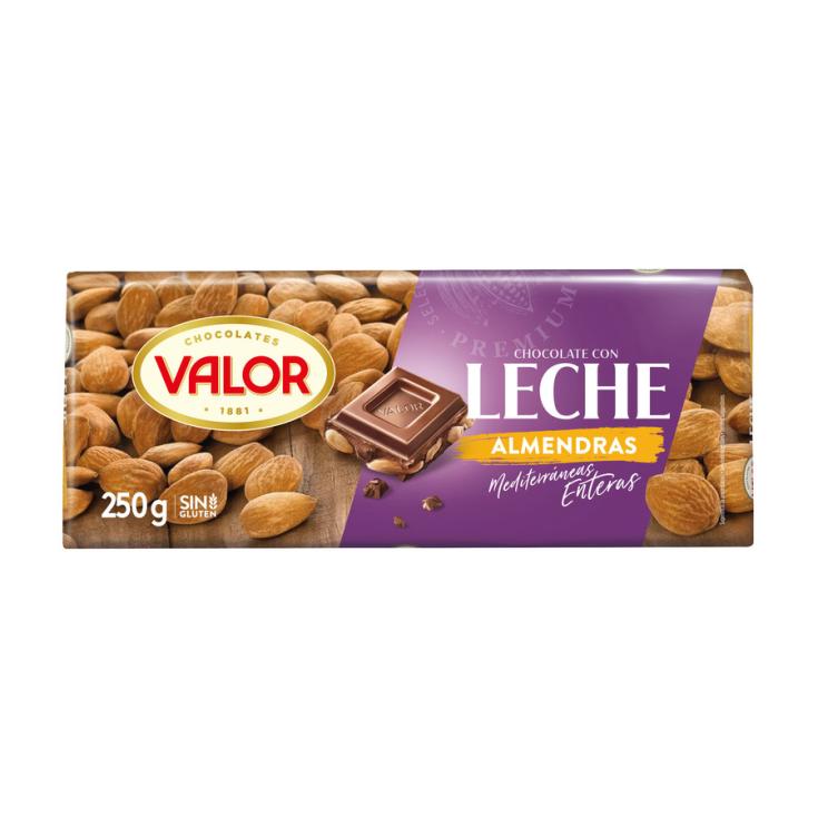 CHOCOLATE LECHE CON ALMENDRA VALOR 250G