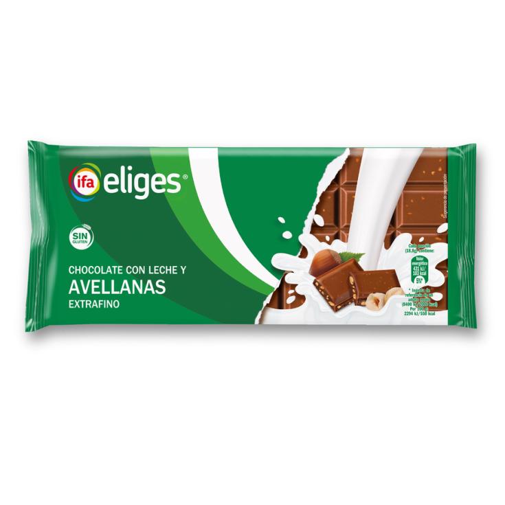 CHOCOLATE LECHE AVELLANA IFA ELIGES 150G