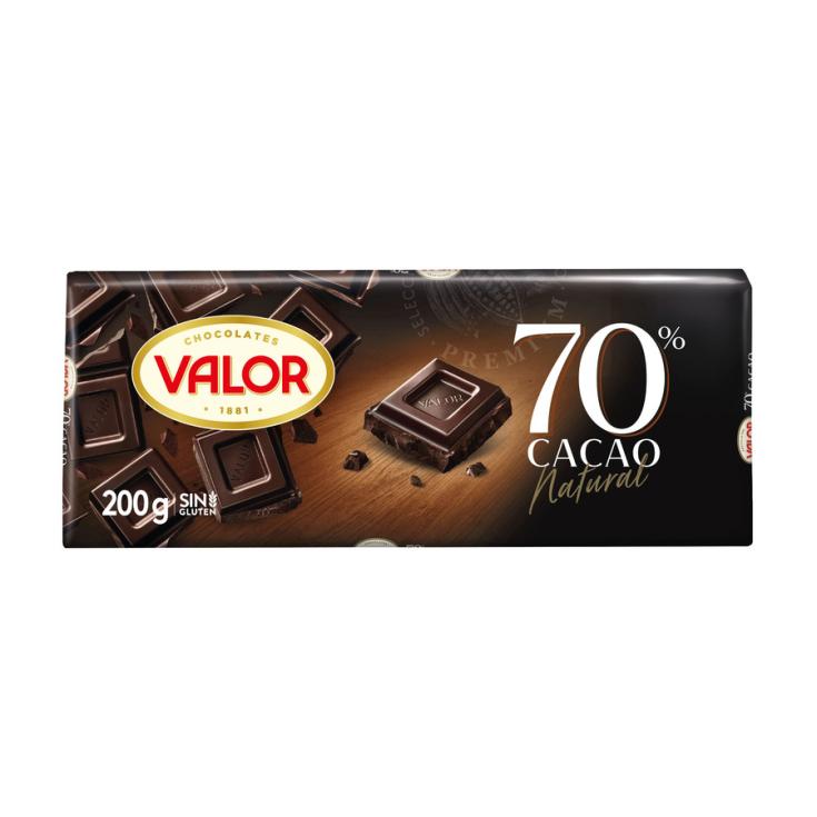 CHOCOLATE NEGRO 70% VALOR 200G