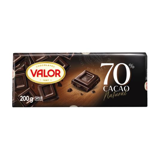 CHOCOLATE NEGRO 70% VALOR 200G