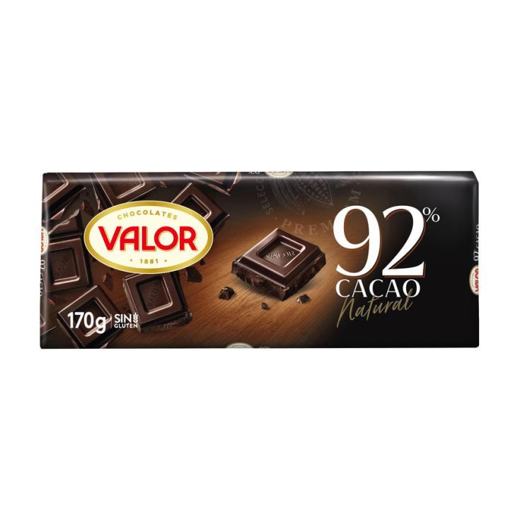 CHOCOLATE NEGRO 92% VALOR 170G