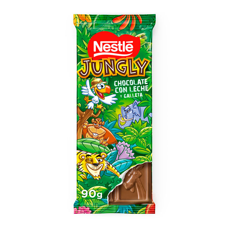 CHOCOLATE C/LECHE JUNGLY NESTLÉ 90G