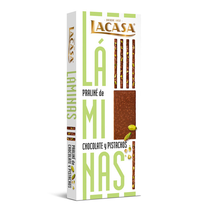 LAMINAS PRALINE PISTACHO LACASA 128G