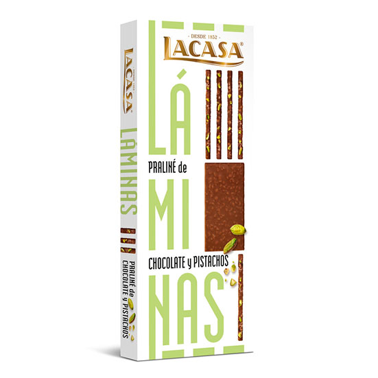 LAMINAS PRALINE PISTACHO LACASA 128G