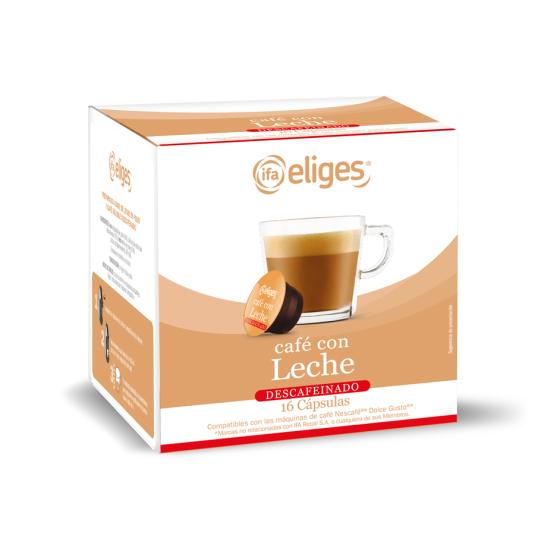 CAFÉ CÁPSULA C/LECHE DESCAFEINA GRANDE IFA ELIGES P16 160G