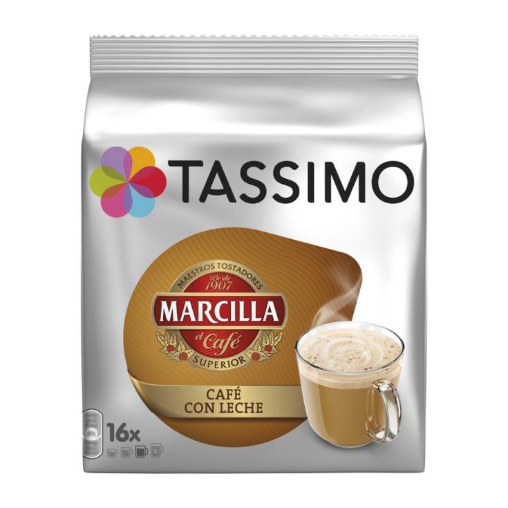 CAFÉ CÁPSULA C/LECHE MARCILLA TASSIMO P16 184G - LaDespensa