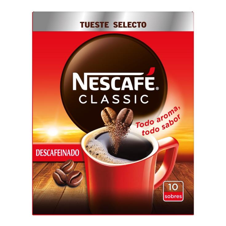 CAFÉ SOLUBLE DESCAFEINADO SOBRES NESCAFÉ P10