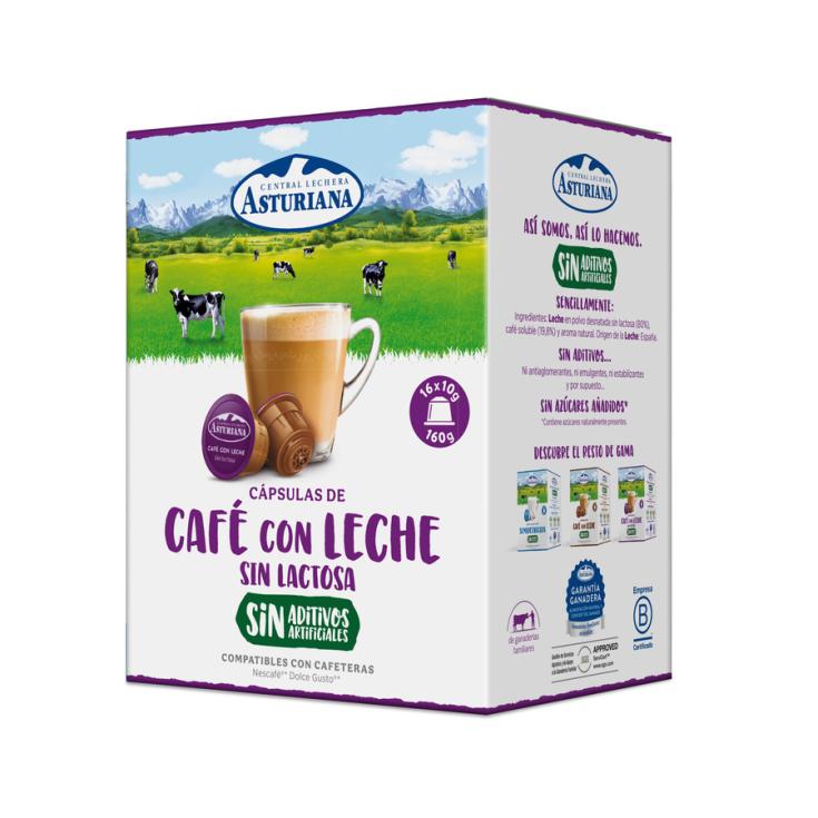 CAFÉ CÁPSULA C/LECHE S/LACTOSA ASTURIANA P16 160G