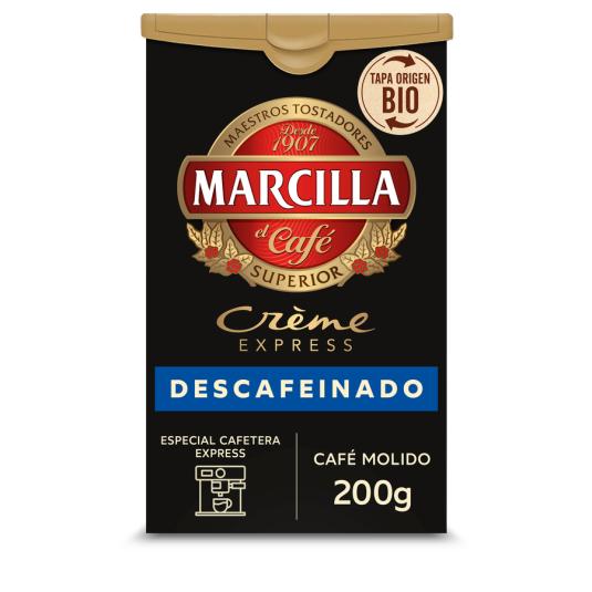 CAFÉ MOLIDO CREME EXPRESS DESCAFEINADO MARCILLA 200G