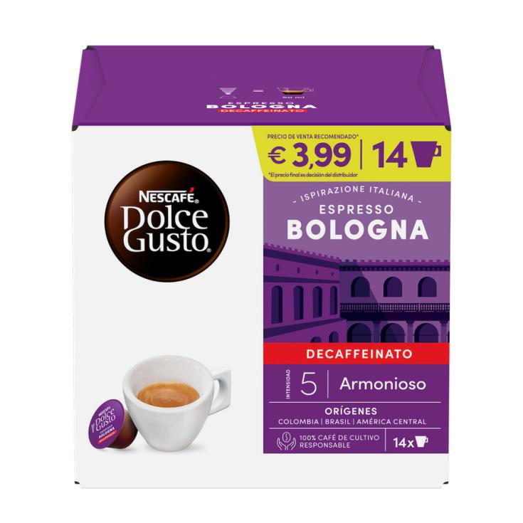CAFÉ CÁPSULA ESPRESSO BOLOGNA DESCAFEINADO DOLCE GUSTO P14 231G