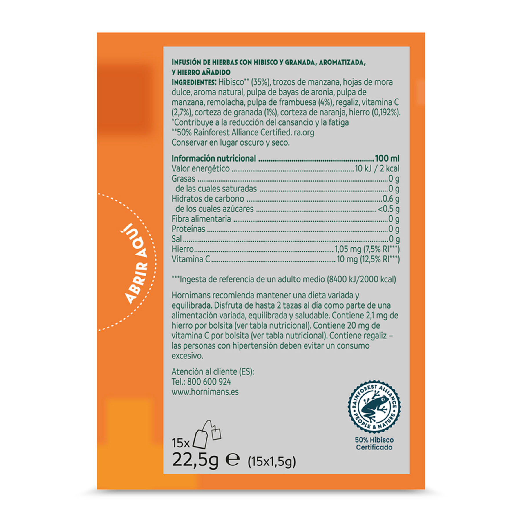 INFUSIÓN HIERRO BIENESTAR + HORNIMANS P15