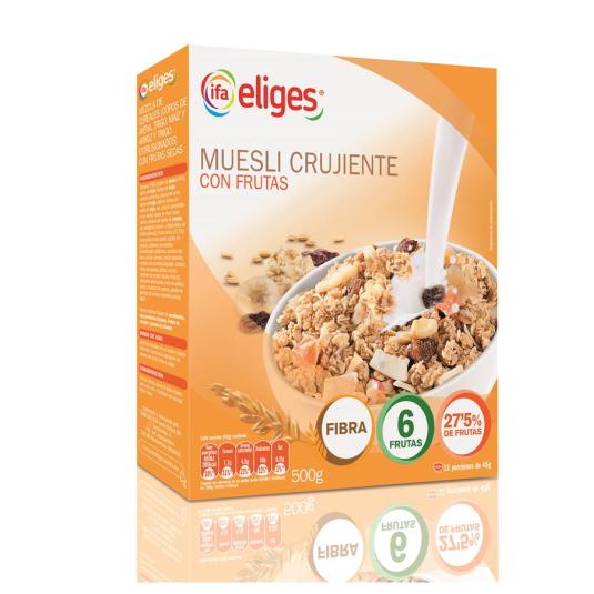 CEREAL MUESLI C/FRUTA IFA ELIGES 500G