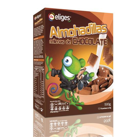 CEREAL ALMOHADILLA RELLENO CHOCOLATE IFA ELIGES 500G