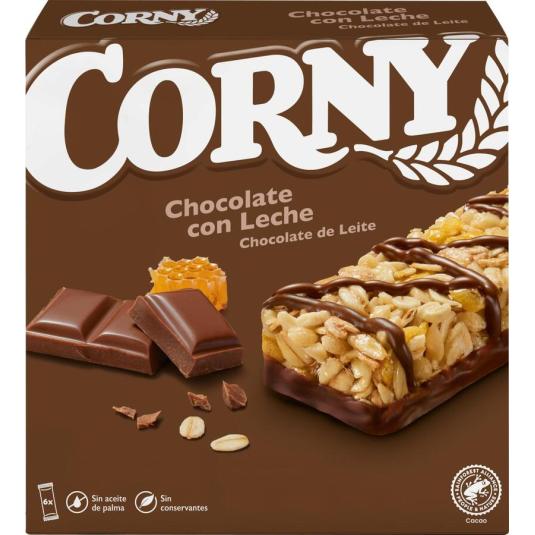 BARRITA CEREAL C/CHOCOLATE/LECHE MUESLY HERO CORNY P6 25G/U