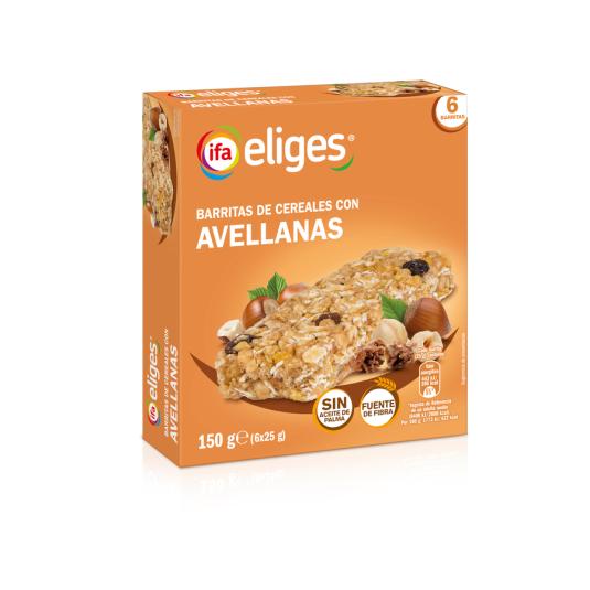 BARRITA CEREAL C/AVELLANAS IFA ELIGES P6 25G/U