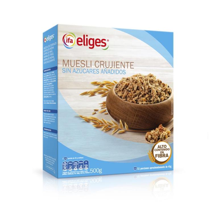 CEREAL MUESLI INTEGRAL S/AZÚCAR IFA ELIGES 500G