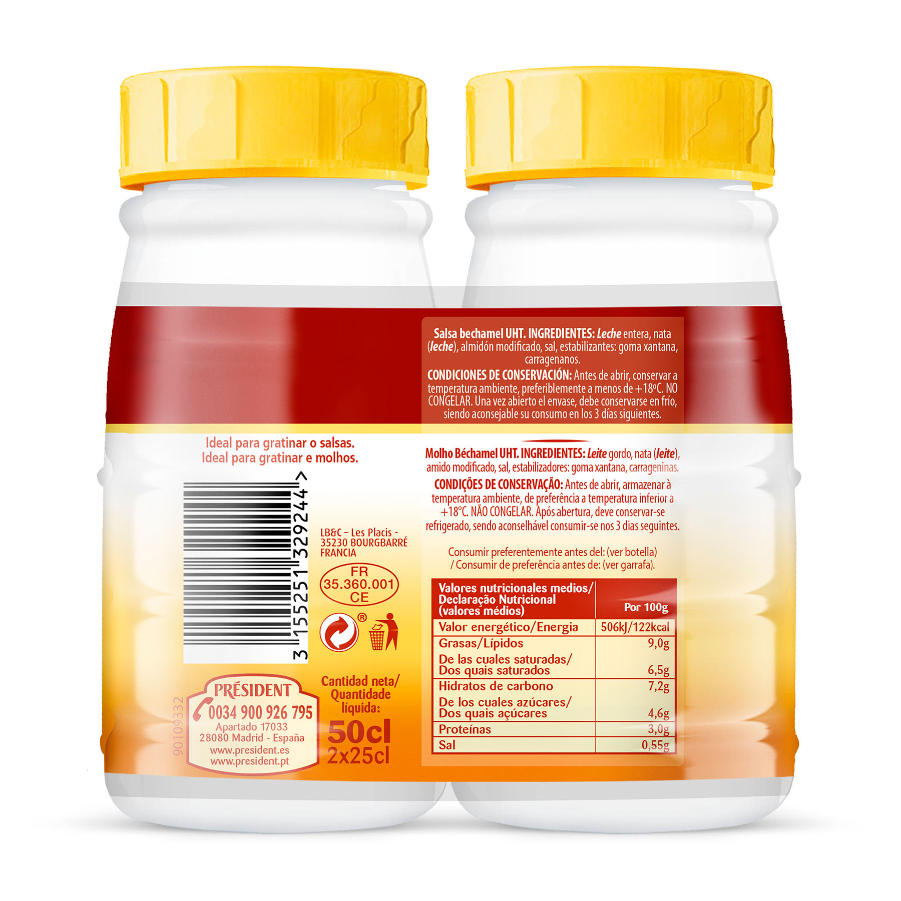 SALSA BECHAMEL PRESIDENT P2 200ML/U