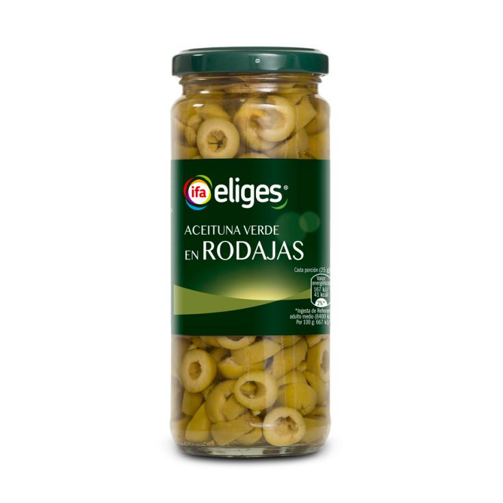 ACEITUNA MANZANILLA RODAJAS FRASCO IFA ELIGES 130G