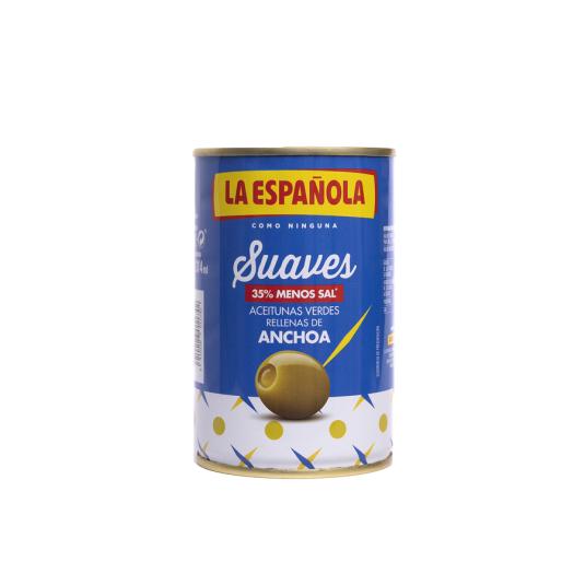 ACEITUNA VERDE RELLENA ANCHOA SUAVE LATA LA ESPAÑOLA 130G