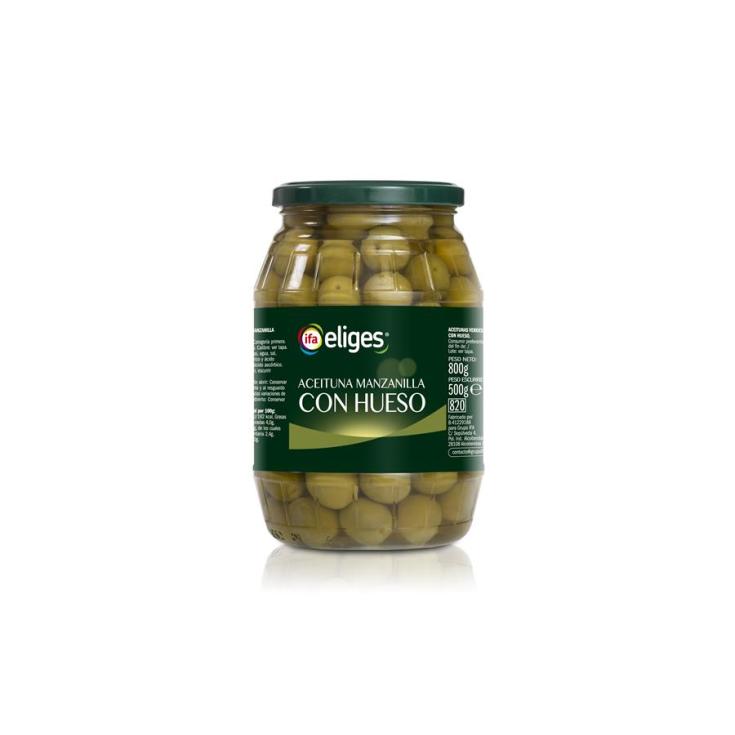 ACEITUNA VERDE C/HUESO BARRIL IFA ELIGES 500G ESCURR