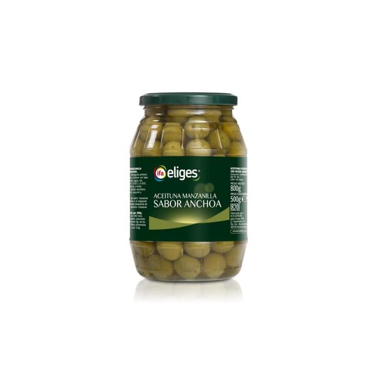 ACEITUNA MANZANILLA RELLENAS ANCHOA BARRIL IFA ELIGES 500G ESCURR
