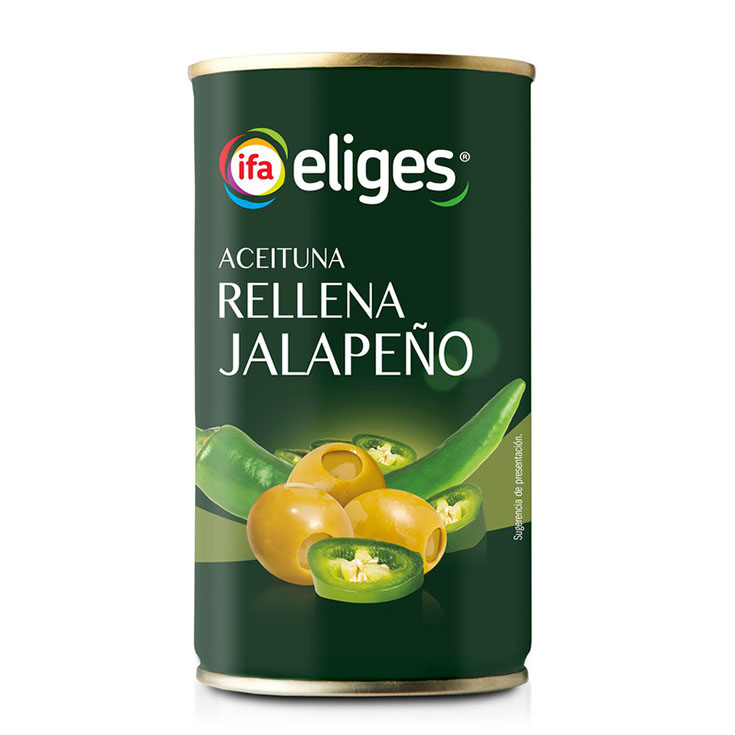 ACEITUNA MANZANILLA R/JALAPEÑO IFA ELIGES 150G ESCURR