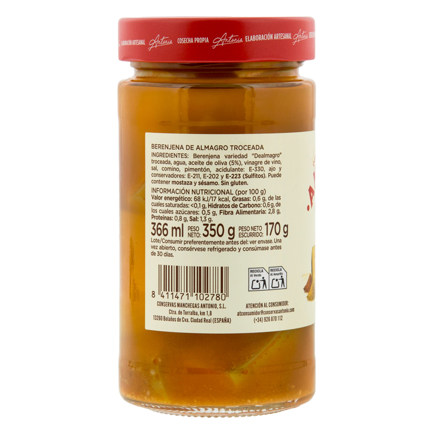 BERENJENA TROZOS CRISTAL ANTONIO 170G ESCURR