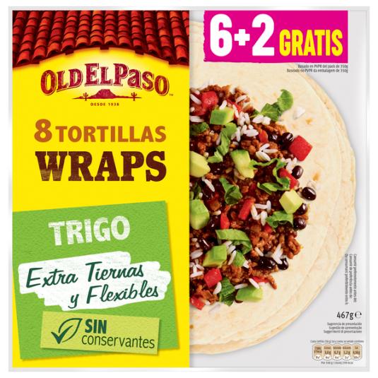 TORTILLA WRAP DE TRIGO OLD PASO P6 350G