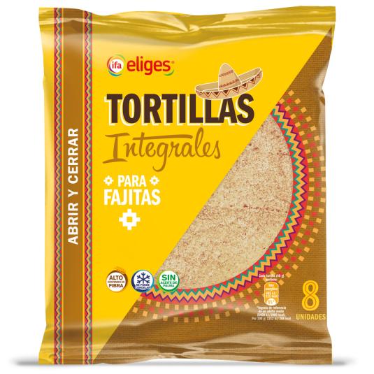 TORTILLAS DE TRIGO INTEGRALES IFA ELIGES 8UD 320G