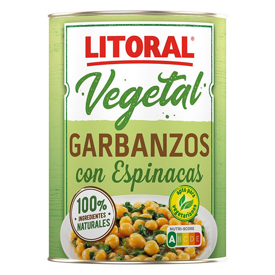 GARBANZOS C/ESPINACAS LITORAL 425G